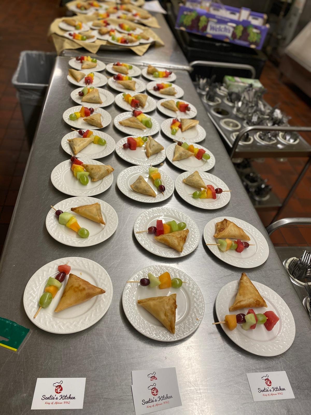 Premium catering display and setup for private celebration
