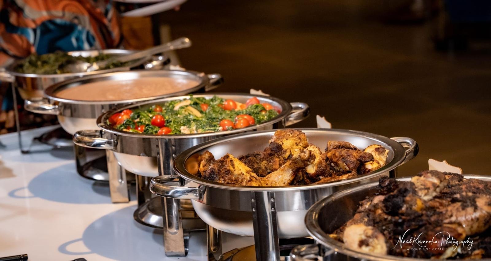 Premium catering display and setup for private celebration