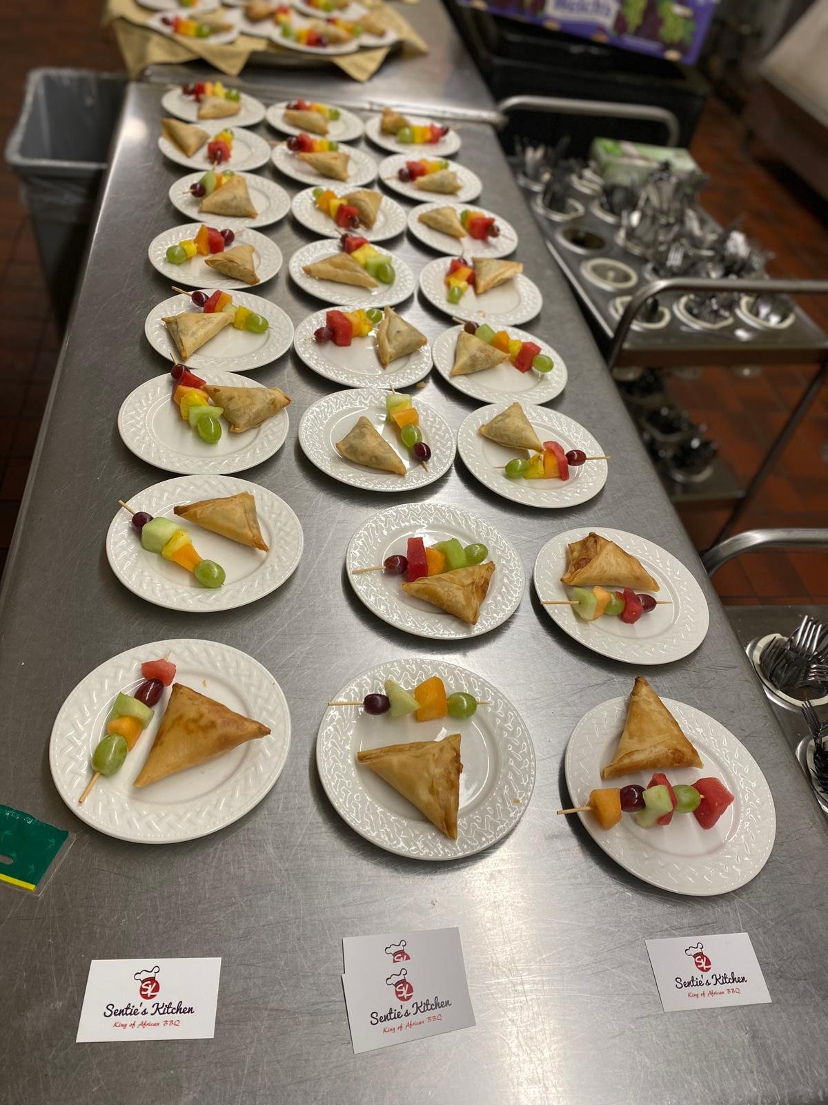 Premium catering display and setup for private celebration