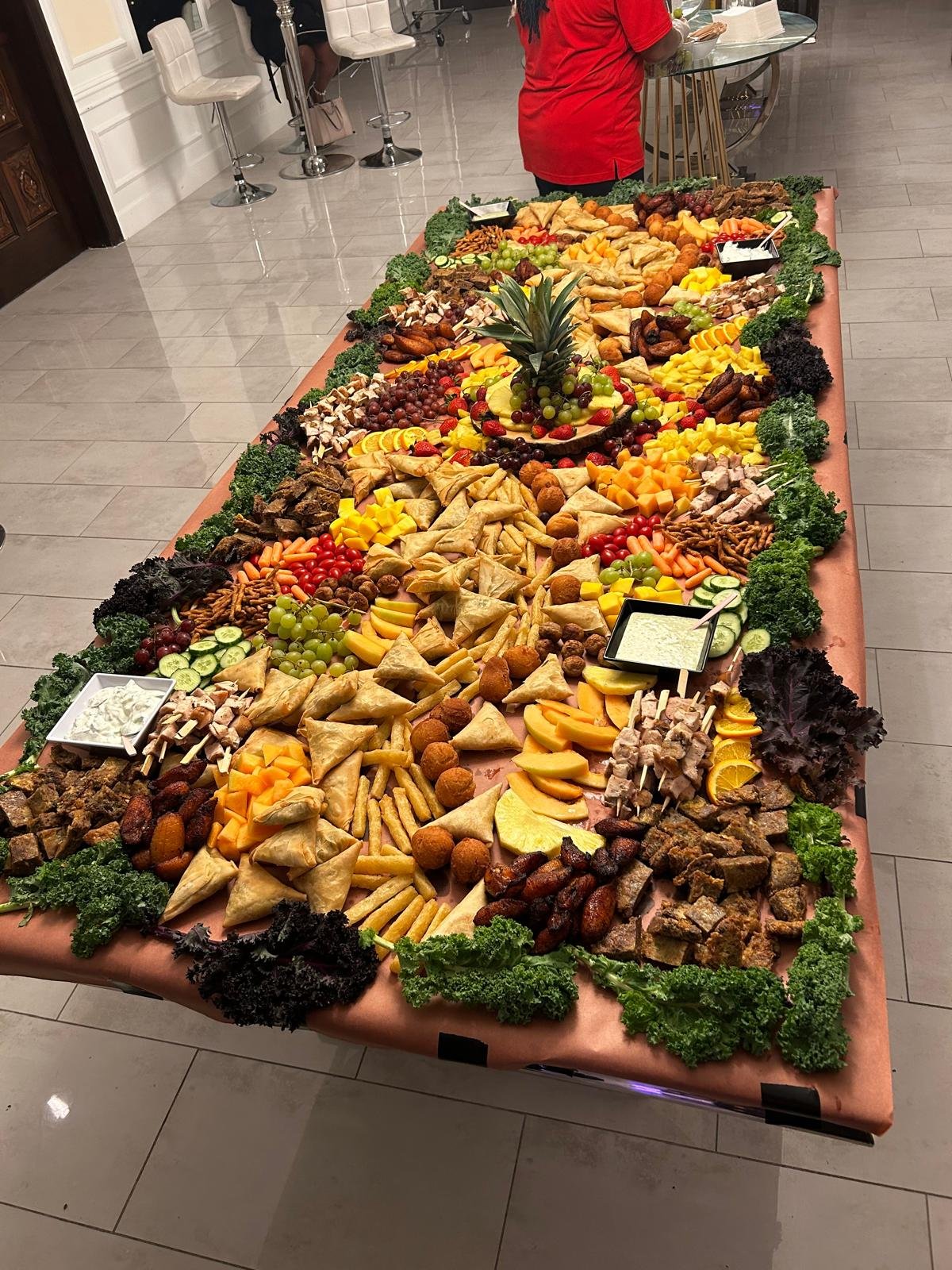 Premium catering display and setup for private celebration