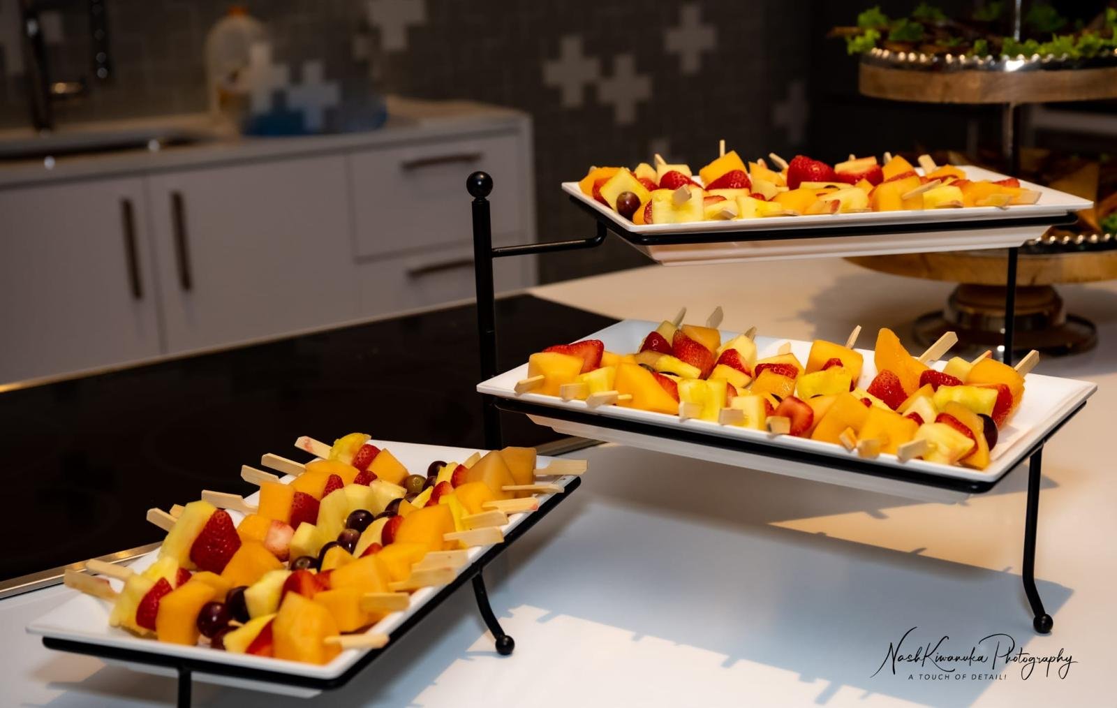 Premium catering display and setup for private celebration