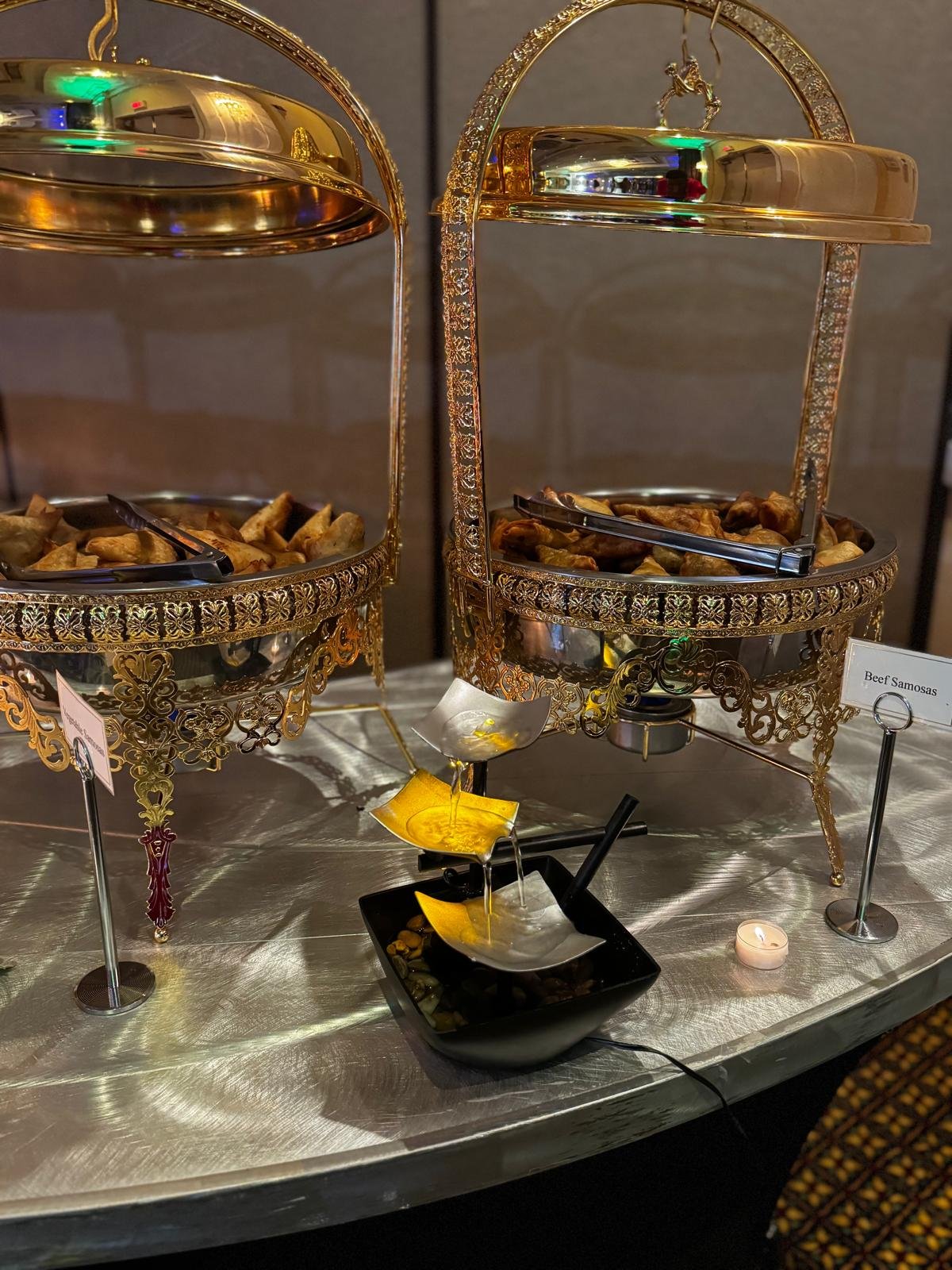 Premium catering display and setup for private celebration