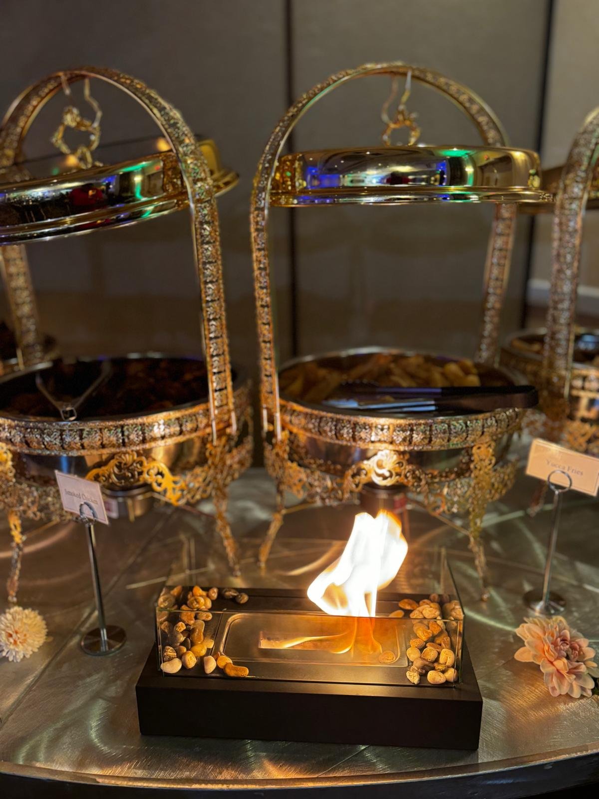 Premium catering display and setup for private celebration