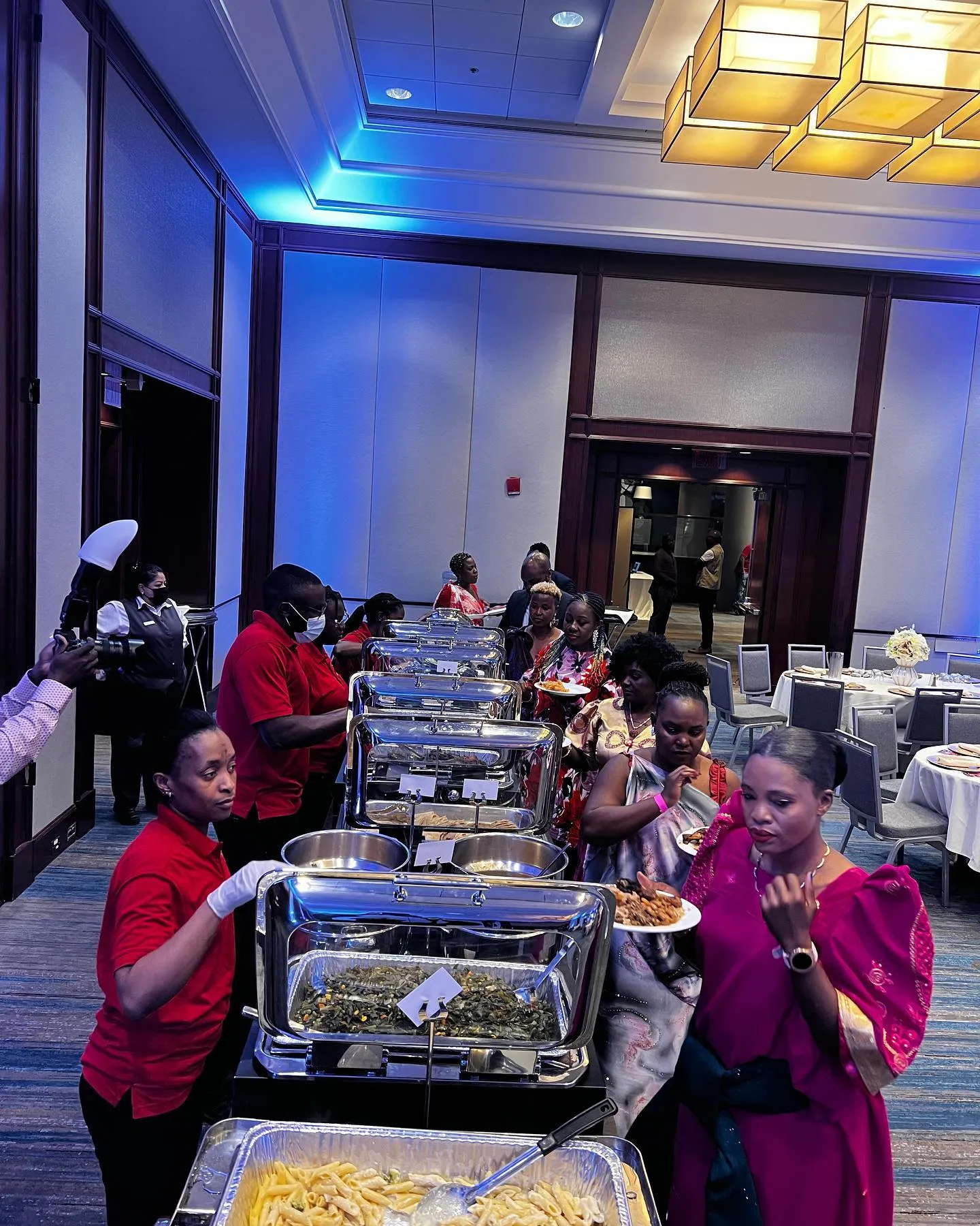 Beautiful fresh cooked Caribbean dishes spread